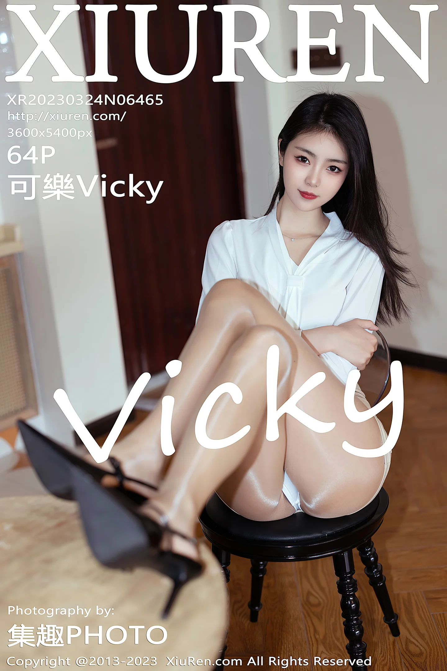 [XiuRen秀人网]No.6465_模特可乐Vicky性感白T配浅黄色短裙露闪亮肉丝秀美腿诱惑写真64P-秀人网 - XiuRen.Space